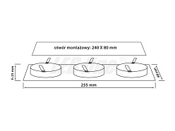 Oprawa sufitowa LED line potrójna ruchoma - srebrna szczotkowana