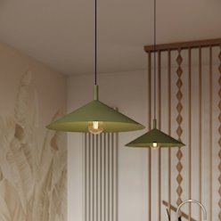 Lampa wisząca stożkowy klosz Nox 40cm 1xE27 zielona oliwka