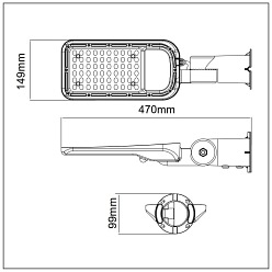 Lampa Uliczna LED V-TAC Samsung z uchwytem 50W VT-59ST 5000lm 6500K