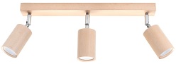 Lampa sufitowa reflektory BERG 3xGU10 naturalne drewno