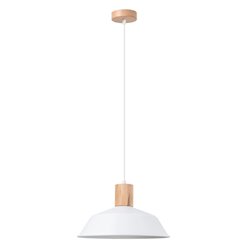 Lampa wisząca z okrągłym kloszem Fano 1xE27 biała