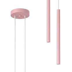 Lampa wisząca podwójna tuba Pastelo 2xG9 okrągła różowa