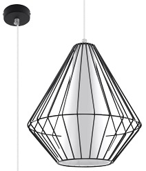 Lampa wisząca industrialna DEMI 1xE27 Czarna