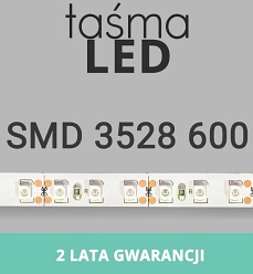 Taśma LED 5m 600xSMD3528 48W 12V DC IP20 b. zimna