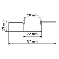 Profil LED GK Maxi czarny anodowany z kloszem mlecznym - 1m