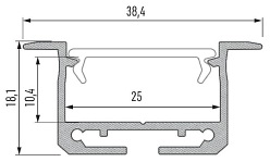 Profil LED wpuszczany inSileda srebrny - 1m