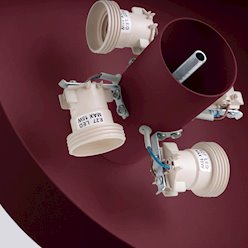 Lampa sufitowa okrągła Omiq 4xE27 burgundowa