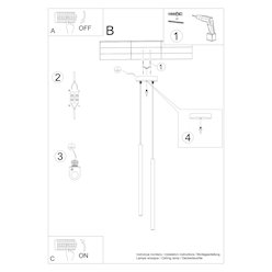 Lampa wisząca podwójna tuba Pastelo 2xG9 okrągła różowa