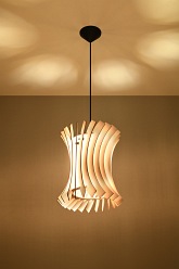 Lampa wisząca ORIANA 1xE27 naturalne drewno