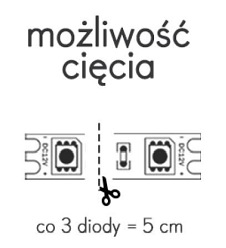 Taśma LED 5m 300xSMD5630 35W 12V DC IP20 b. ciepła