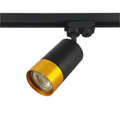 Szyna 1,5m plus 3x reflektor LED GU10 55x100mm czarno złoty