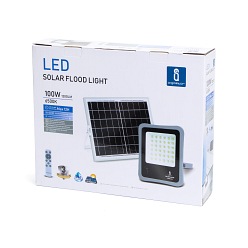 Halogen LED solarny 100W z pilotem Aigostar - biała zimna