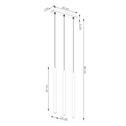 Lampa wisząca potrójna Pastelo 3xG9 listwa beżowa