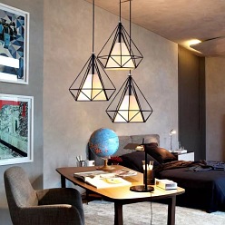 Lampa wisząca Diamente Loft 3xE27 - okrągła podsufitka