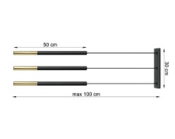 Lampa wisząca listwa 3xTuba G9 MOZAICA 3L czarny/złoty