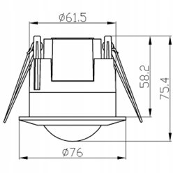 Czujnik ruchu mikrofalowy sufitowy 230V 600W - biały