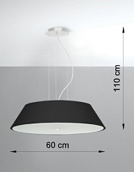 Lampa wisząca okrągła VEGA 60 cm 5xE27 czarna