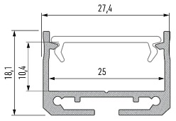 Profil LED natynkowy Sileda srebrny - 1m