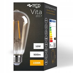 Żarówka LED E27 Filament ST64 10W dymiona 2200K