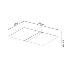 Lampa sufitowa prostokąt AZALIA 4xG9 mleczne szkło