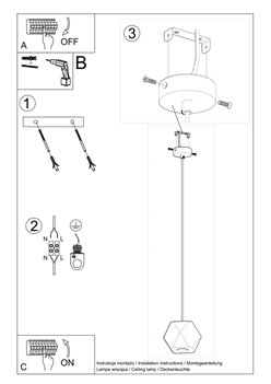 Lampa wisząca geometryczna WOODY 1xGU10 drewno