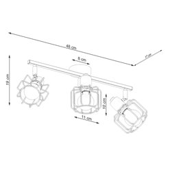 Lampa sufitowa listwa BELUCI 3xE14 czarna