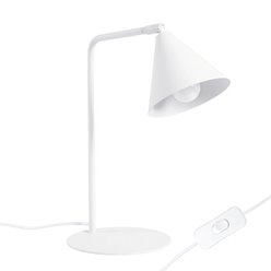 Lampa biurkowa ze stożkowym kloszem Nox 1xE14 biała