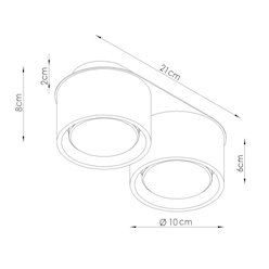 Lampa sufitowa podwójna tuba Modo 2xGx53 różowa