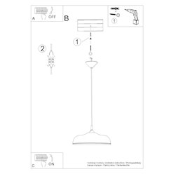 Lampa wisząca z okrągłym kloszem Gina 1xE27 czarna