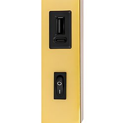 Kinkiet ścienny 1xG9 mleczna kula z włącznikiem i USB