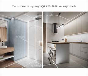 Oprawa liniowa LED IP68 AQU srebrna RGB 3m