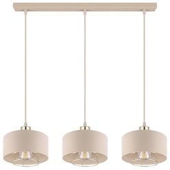 Potrójna lampa wisząca E27 Velto Loft listwa 60cm beżowa