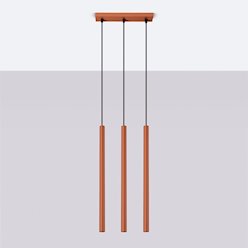 Lampa wisząca potrójna Pastelo 3xG9 listwa ochra czerwona