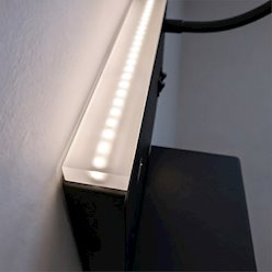 Lampa nocna z półką 14cm i reflektorem LED 4W czarna