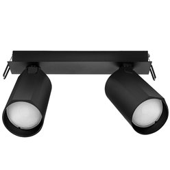 Lampa wpuszczana 20cm z reflektorami SpotLine 2xGU10 czarna