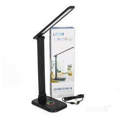 Lampka biurkowa LED Noblite 7W CCT ze światłem RGB czarna