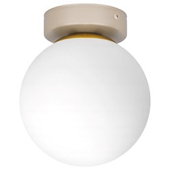 Lampa sufitowa mleczna kula Bali 15cm 1xE27 beżowa