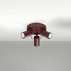 Kinkiet okrągły z reflektorami Ring 3xGU10 burgundowy