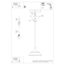 Lampa wisząca z okrągłym kloszem Fano 1xE27 biała