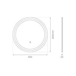 Lustro z podświetleniem LED FI60cm Laguna 16W 3CCT