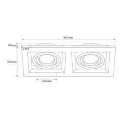 Spot sufitowy wpuszczany RUTEN 2xGU10 biało-czarny