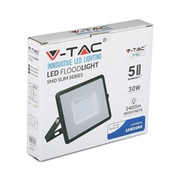 Naświetlacz LED 30W V-Tac PRO 2400lm 6400K czarny
