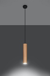 Lampa wisząca tuba LINO 1xGU10 naturalne drewno