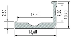 Profil F Lumines -  kątowy,  srebrny 2m