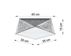 Plafon geometryczny HEXA 35 2xE27 cekin (srebrny)