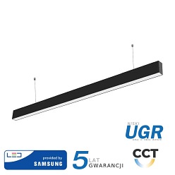 Lampa LED Linear V-TAC Samsung 40W Czarna Barwa 3w1 UGR19 120cm VT-7-44