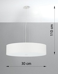 Lampa wisząca SKALA okrągła 50 cm 5xE27 biała