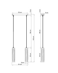 Lampa wisząca tuby LINO 2xGU10 naturalne drewno