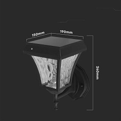 Kinkiet Ogrodowy Solarny Retro V-TAC 2W LED IP44 3000K-4500K-6000K