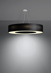 Lampa wisząca okrągła SATURNO 90 cm czarna 8xE27